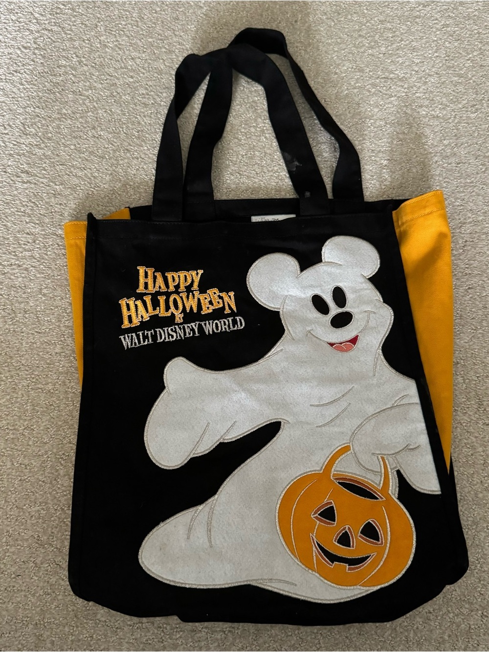Vintage Disney Parks Halloween Fabric Cotton Tote Bag